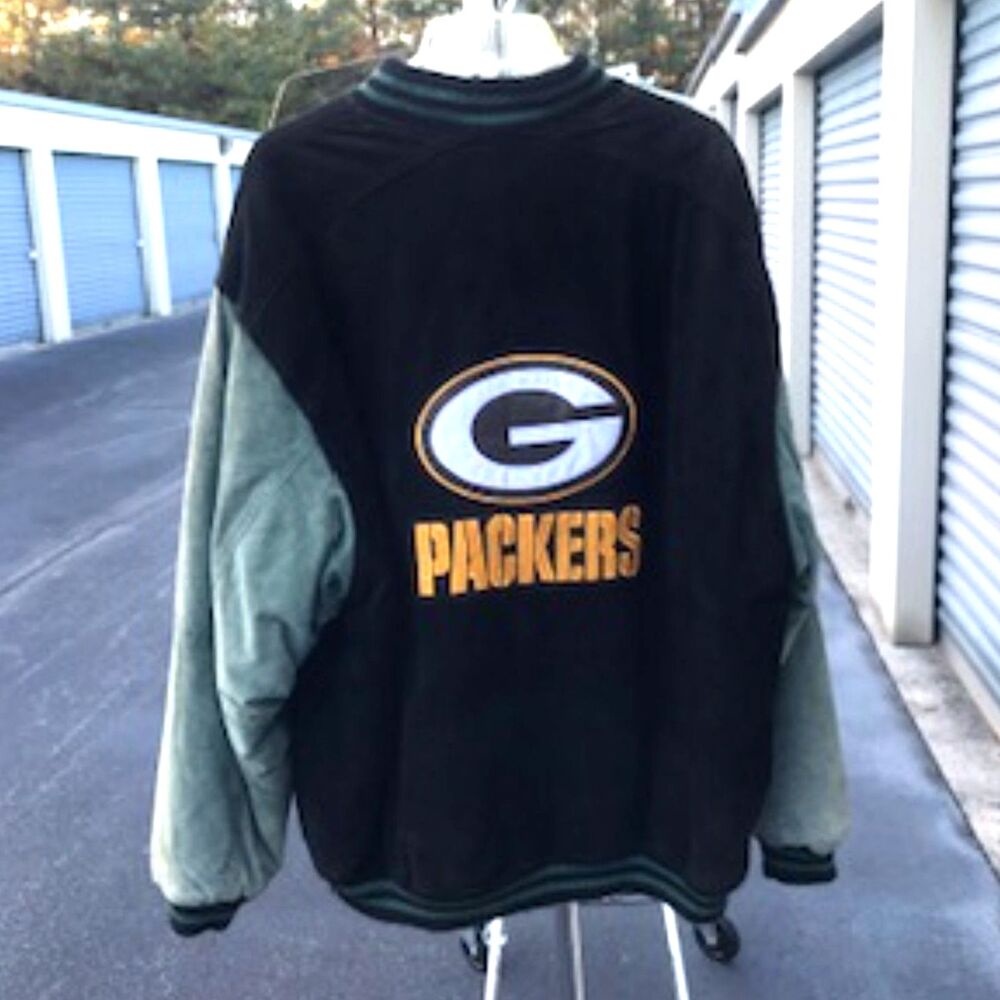 Size: Extra Large {46-48} Suede Jacket Wilsons Leather . Green Bay Packers . New